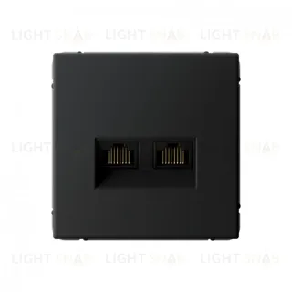 Розетка двойная компьютерная RJ45+RJ45, кат. 5е, механизм Systeme Electric ArtGallery Карбон GAL001085