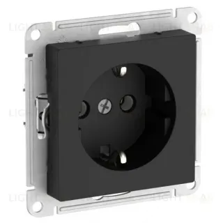 Розетка с заземлением, 16А, мех., быстрозажим. клем. Systeme Electric AtlasDesign Карбон ATN001043S