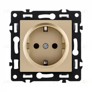 Розетка штепсельная SCHUKO 16A/250 В, золотой Kollinger Asthetik AS-014GD