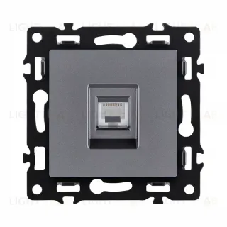 Розетка Ethernet RJ45 Cat.6, серый Kollinger Asthetik AS-017GY