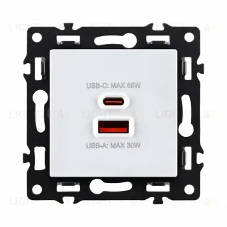 Розетка USB A+C 65W, белый Kollinger Asthetik AS-024WH