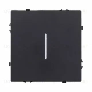 Выключатель 1-клавишный 10А/250В с LED подсветкой, черный матовый Kollinger Eclipse EC-007BK