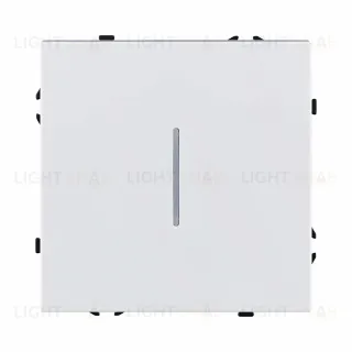 Выключатель 1-клавишный 10А/250В с LED подсветкой, белый глянцевый Kollinger Eclipse EC-007WG