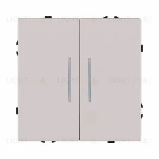 Выключатель 2-клавишный 10А/250В с LED подсветкой, кашемир матовый Kollinger Eclipse EC-010CM