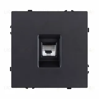 Розетка Ethernet RJ45 Cat.6, черный матовый Kollinger Eclipse EC-017BK