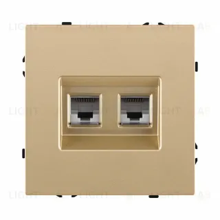 Розетка двойная Ethernet RJ45 Cat.6, золотой Kollinger Eclipse EC-018GD