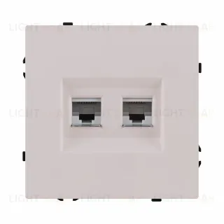 Розетка двойная Ethernet RJ45 Cat.6, кашемир матовый Kollinger Eclipse EC-018CM