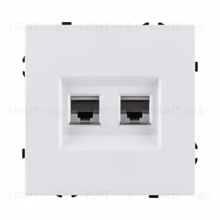 Розетка двойная Ethernet RJ45 Cat.6, белый глянцевый Kollinger Eclipse EC-018WG