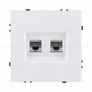 Розетка двойная Ethernet RJ45 Cat.6, белый матовый Kollinger Eclipse EC-018WH