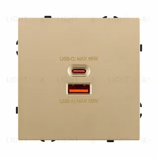 Розетка USB A+C 65W, золотой Kollinger Eclipse EC-024GD