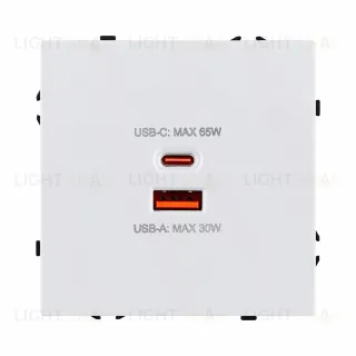 Розетка USB A+C 65W, белый глянцевый Kollinger Eclipse EC-024WG