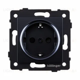 Розетка штепсельная SCHUKO 16A/250 В, черный Kollinger REA-002BK для Aspekt, Eleganz, Reflex