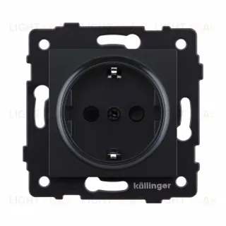 Розетка штепсельная SCHUKO 16A/250 В, черный матовый Kollinger REA-002BM для Aspekt, Eleganz, Reflex