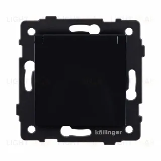 Розетка штепсельная SCHUKO 16A/250 В с крышкой, черный Kollinger REA-006BK для Aspekt, Eleganz, Reflex