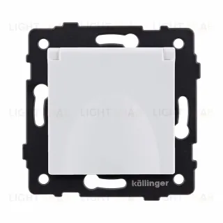 Розетка штепсельная SCHUKO 16A/250 В с крышкой, белый Kollinger REA-006WH для Aspekt, Eleganz, Reflex