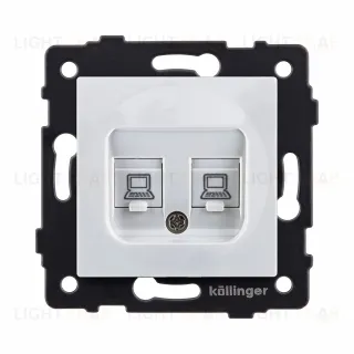 Розетка двойная Ethernet RJ45 Cat.5, белый Kollinger REA-015WH для Aspekt, Eleganz, Reflex