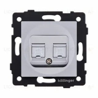 Розетка двойная Ethernet RJ45 Cat.5, серый Kollinger REA-015GY для Aspekt, Eleganz, Reflex