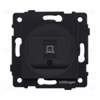Розетка Ethernet RJ45 Cat.6, черный матовый Kollinger REA-018BM для Aspekt, Eleganz, Reflex