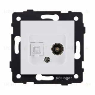 Розетка двойная TV (мама) + RJ45 Cat.6, белый матовый Kollinger REA-021WM для Aspekt, Eleganz, Reflex