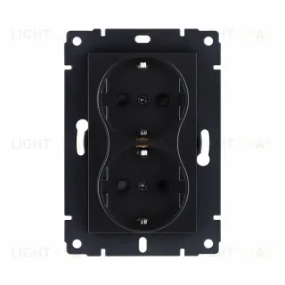 Розетка штепсельная SCHUKO двойная 16A/250 В, черный матовый Kollinger REA-032BM для Aspekt, Eleganz, Reflex