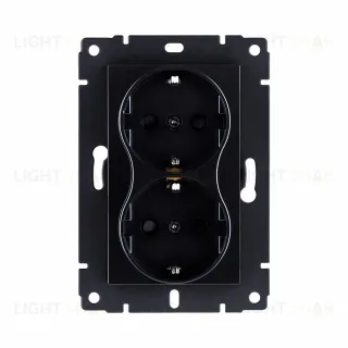 Розетка штепсельная SCHUKO двойная 16A/250 В, черный Kollinger REA-032BK для Aspekt, Eleganz, Reflex