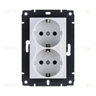 Розетка штепсельная SCHUKO двойная 16A/250 В, белый Kollinger REA-032WH для Aspekt, Eleganz, Reflex