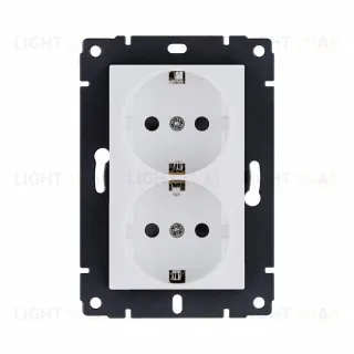 Розетка штепсельная SCHUKO двойная 16A/250 В, белый матовый Kollinger REA-032WM для Aspekt, Eleganz, Reflex