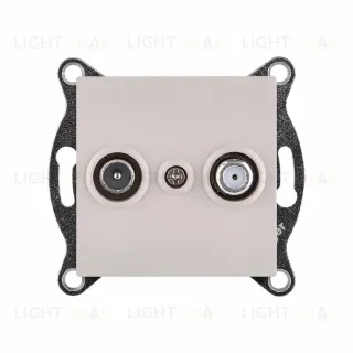 Розетка двойная TV (мама) + спутниковая SAT, кашемир матовый Kollinger REA-035CM для Aspekt, Eleganz, Reflex