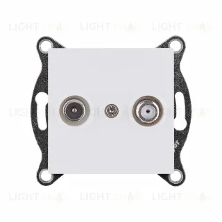 Розетка двойная TV (мама) + спутниковая SAT, белый матовый Kollinger REA-035WM для Aspekt, Eleganz, Reflex