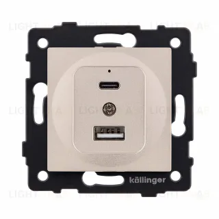 Розетка USB A+C 20W, золотой Kollinger REA-037GD для Aspekt, Eleganz, Reflex