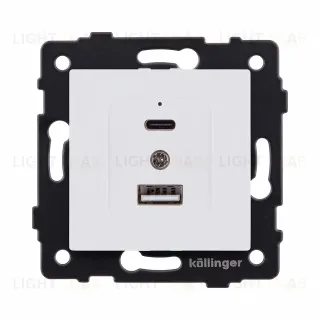 Розетка USB A+C 20W, белый матовый Kollinger REA-037WM для Aspekt, Eleganz, Reflex