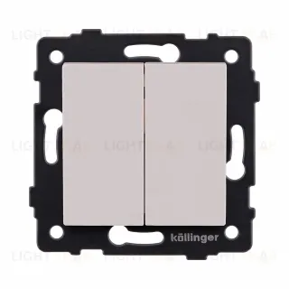 Выключатель 2-клавишный 10А/250В, кашемир матовый Kollinger REA-S-007CM для Aspekt, Eleganz, Reflex