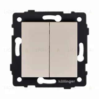 Выключатель 2-клавишный 10А/250В, золотой Kollinger REA-S-007GD для Aspekt, Eleganz, Reflex