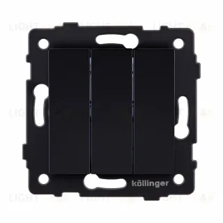 Выключатель 3-клавишный 10А/250В, черный Kollinger REA-S-012BK для Aspekt, Eleganz, Reflex