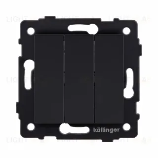 Выключатель 3-клавишный 10А/250В, черный матовый Kollinger REA-S-012BM для Aspekt, Eleganz, Reflex
