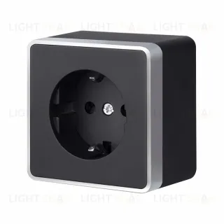Розетка с заземлением Werkel Gallant (черный с серебром) W5071034 4690389164507 a051148