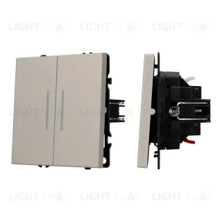 Механизм выключателя двухклавишный проходной Arlight LED SWT-NOBE-MKP2-SFPL-L-CA (230V, 10A) 059421