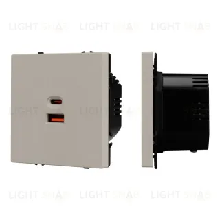Механизм розетки с быстрой USB зарядкой Arlight SCT-NOBE-MUAC-SFPL-FC-CA (65W, QC3) 059446