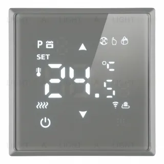 Терморегулятор Wi-Fi (механизм) Stekker Эмили RSW00-5119-10 платиново-серый soft touch 50378