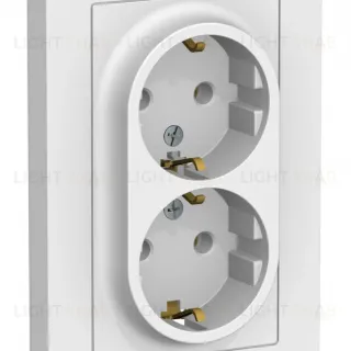 Розетка двойная с/з, 16А, в сборе Systeme Electric AtlasDesign Лотос ATN001324