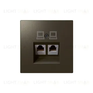 Интернет-розетка RJ45 двойная с накладкой Jasmart FD6106BR