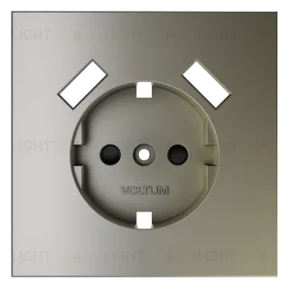 Накладка для розетки с заземлением и защитными шторками, с USB A+A Voltum S70 (шелк) VLS000904