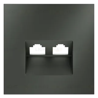 Накладка для розетки компьютерной двойной RJ45+RJ45 кат.6 Voltum S70 (титан) VLS001406