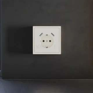 Накладка для розетки с заземлением и защитными шторками, с USB A+A Voltum S70 (хлопок) VLS000913