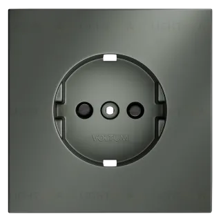 Накладка для розетки с заземлением и защитными шторками Voltum S70 (титан) VLS000706