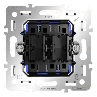 Механизм проходного переключателя двухклавишного 10А Voltum S70 VLS0203M