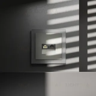 Розетка телевизионная встраиваемая Voltum S70 TV+RJ45 кат. 6, (сталь) VLS060705
