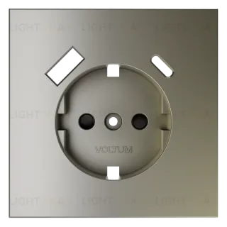 Накладка для розетки с заземлением и защитными шторками, с USB A+C Voltum S70 (шелк) VLS001004