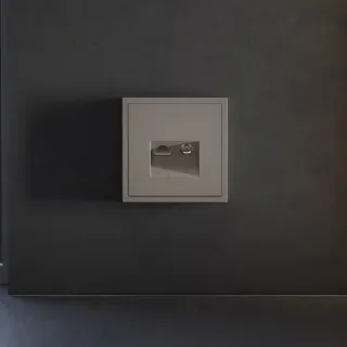 Накладка для розетки TV+RJ45 кат. 6 Voltum S70 (капучино) VLS002714