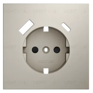 Накладка для розетки с заземлением и защитными шторками, с USB A+C Voltum S70 (кашемир) VLS001003